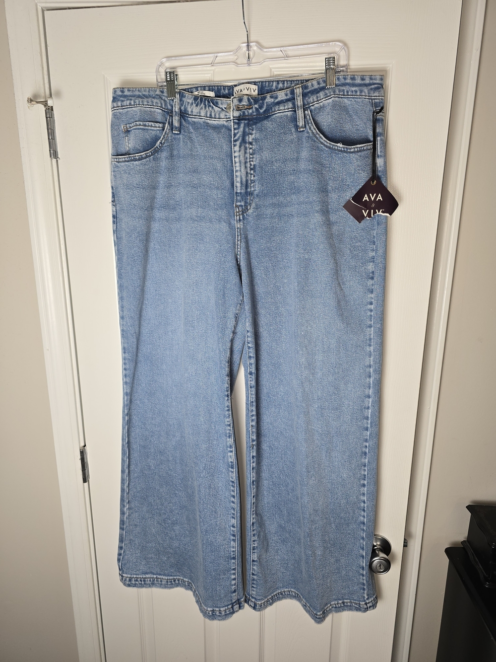 Ava & Viv Light Blue Wide Leg Jeans Size 18